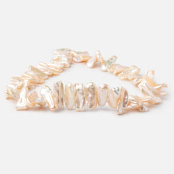 18-22mm Light Peach Side Drill Biwa Freshwater Pearls 15.5 inch 48 Beads (ONLINE ORDER ONLY)