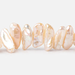 18-22mm Light Peach Side Drill Biwa Freshwater Pearls 15.5 inch 48 Beads (ONLINE ORDER ONLY)