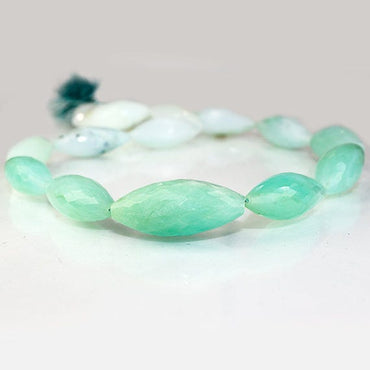 18-30mm Blue Peruvian Opal Faceted Marquise Beads 14.5 inch 16 pieces (ONLINE ORDER ONLY)