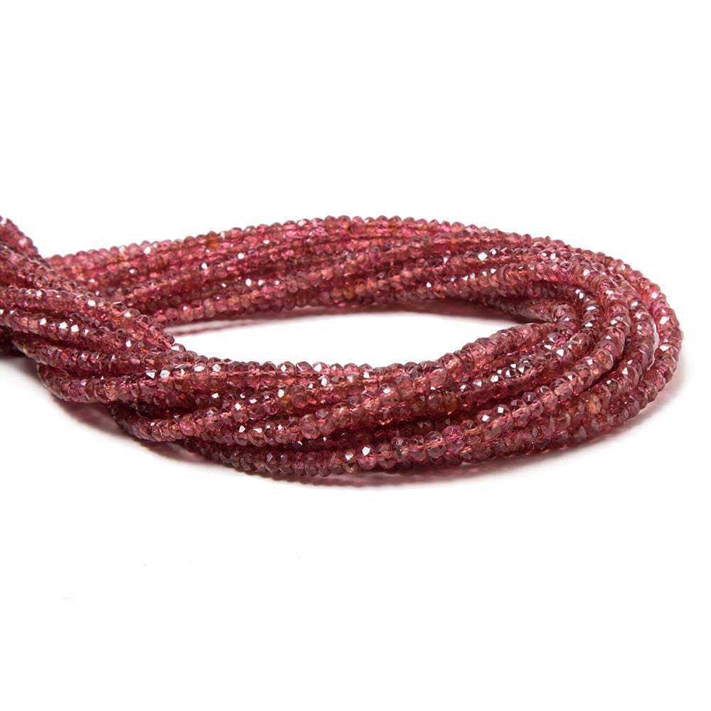 1.5-3.5mm Candy Apple Red Spinel faceted rondelles 16 inch 220 beads A Grade (ONLINE ORDER ONLY)
