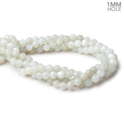 8mm White Moonstone Plain Rounds 16 inch 52 beads 1mm Large Hole AA (ONLINE ORDER ONLY)