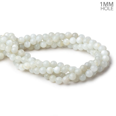 8mm White Moonstone Plain Rounds 16 inch 52 beads 1mm Large Hole AA (ONLINE ORDER ONLY)