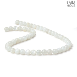 8mm White Moonstone Plain Rounds 16 inch 52 beads 1mm Large Hole AA (ONLINE ORDER ONLY)