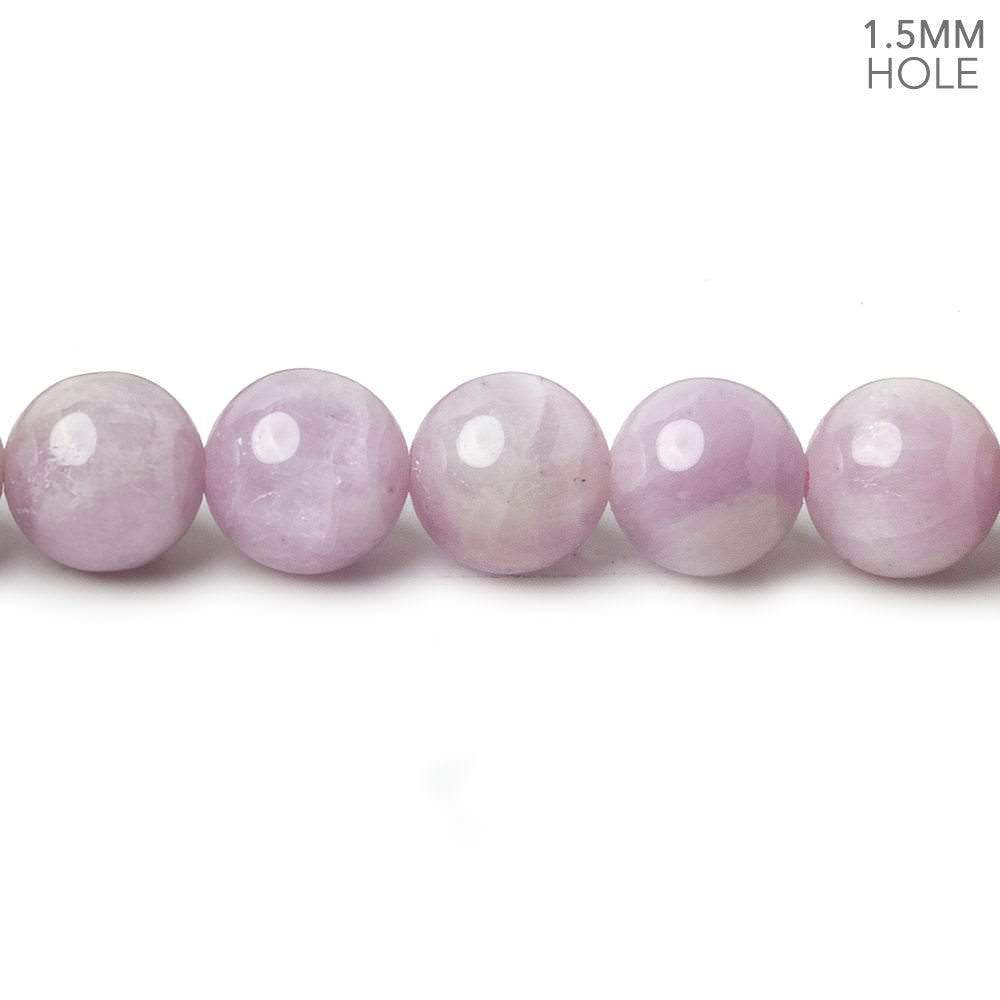 8mm Kunzite Plain Rounds 16 inch 51 beads 1.5mm Large Hole AA (ONLINE ORDER ONLY)