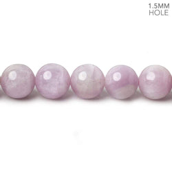 8mm Kunzite Plain Rounds 16 inch 51 beads 1.5mm Large Hole AA (ONLINE ORDER ONLY)