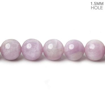 8mm Kunzite Plain Rounds 16 inch 51 beads 1.5mm Large Hole AA (ONLINE ORDER ONLY)