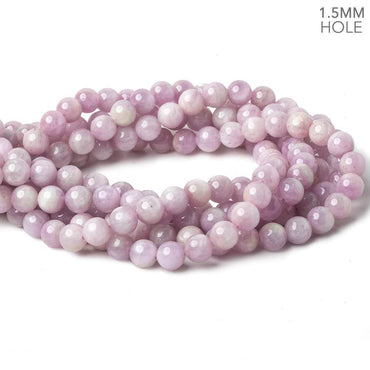 8mm Kunzite Plain Rounds 16 inch 51 beads 1.5mm Large Hole AA (ONLINE ORDER ONLY)