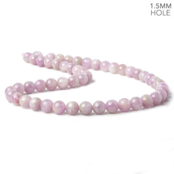 8mm Kunzite Plain Rounds 16 inch 51 beads 1.5mm Large Hole AA (ONLINE ORDER ONLY)