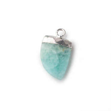 18x10mm Silver Leafed Amazonite Horn Pendant 1 piece (ONLINE ORDER ONLY)