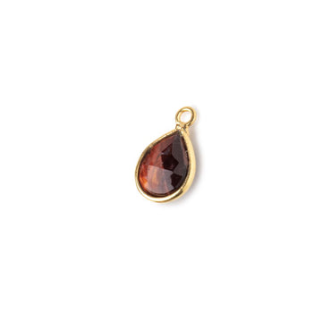 10x8mm Vermeil Bezel Red Tiger Eye Faceted Pear Pendant 1 piece (ONLINE ORDER ONLY)