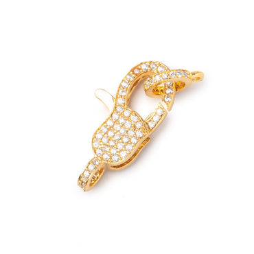 25x10mm Vermeil Pave CZ Lobster Clasp with CZ Ring 1 piece (ONLINE ORDER ONLY)