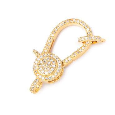 33.5x16mm Vermeil CZ Coin Lobster Clasp with CZ Ring 1 piece (ONLINE ORDER ONLY)