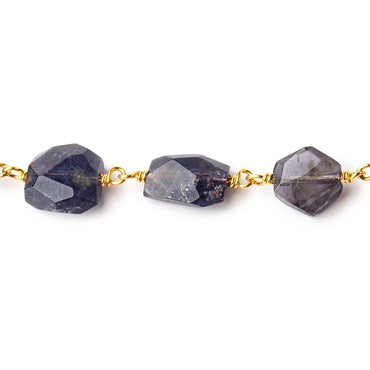 10x8mm Iolite faceted nugget Vermeil Chain by the foot 21 pieces (ONLINE ORDER ONLY)