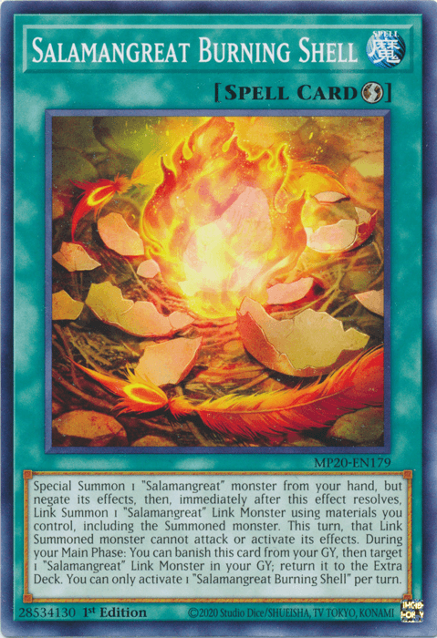 Salamangreat Burning Shell [MP20-EN179] Common (ONLINE ORDER ONLY)
