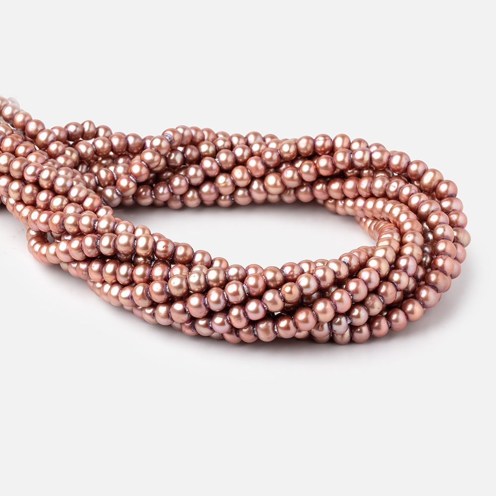 6-7mm Rosé Champagne Off Round Large Hole Freshwater Pearl 15 inch 75 pieces (ONLINE ORDER ONLY)