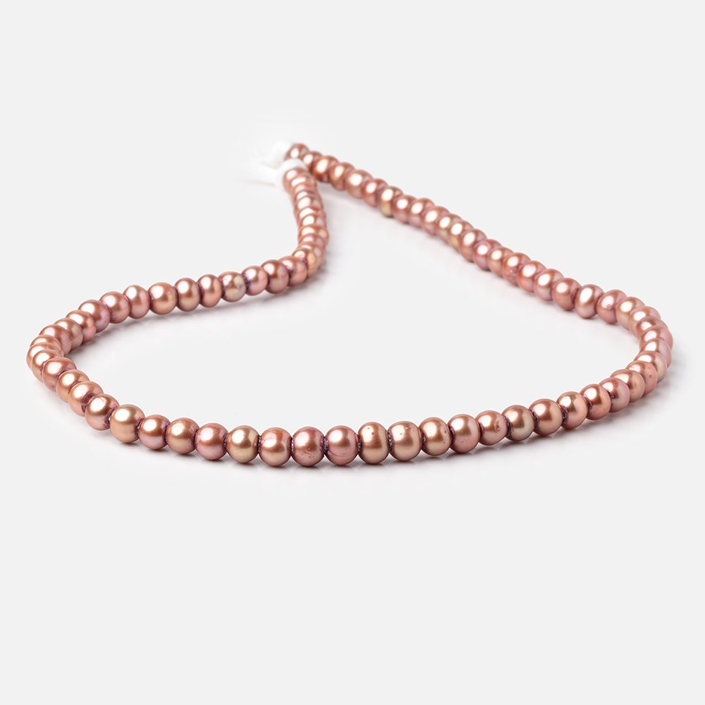 6-7mm Rosé Champagne Off Round Large Hole Freshwater Pearl 15 inch 75 pieces (ONLINE ORDER ONLY)