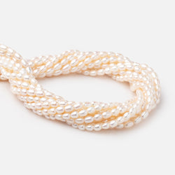 5x4mm Cream Large Hole Oval Freshwater Pearls 1.5mm drill hole 15 inch 64 pcs (ONLINE ORDER ONLY)