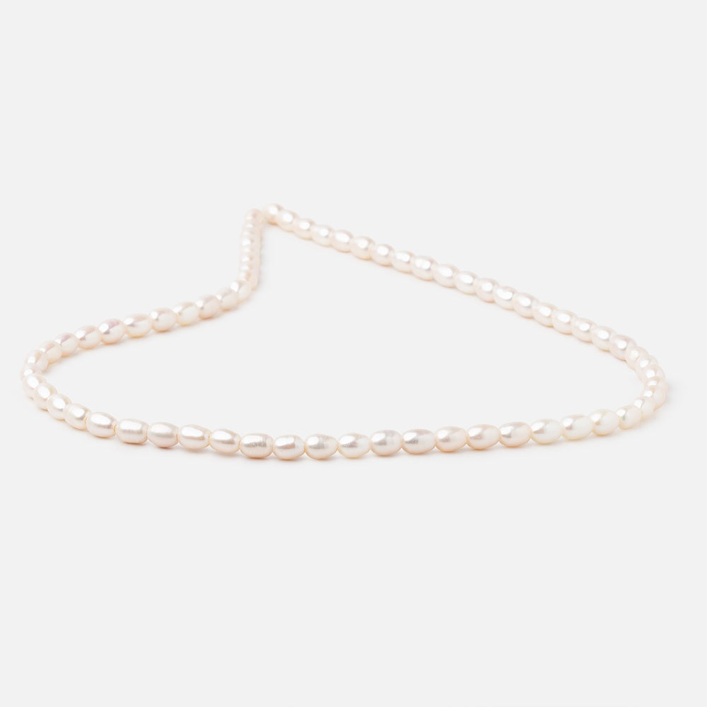 5x4mm Cream Large Hole Oval Freshwater Pearls 1.5mm drill hole 15 inch 64 pcs (ONLINE ORDER ONLY)