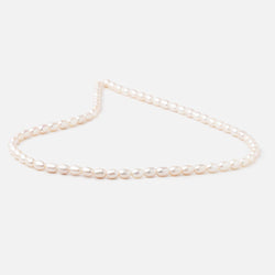 5x4mm Cream Large Hole Oval Freshwater Pearls 1.5mm drill hole 15 inch 64 pcs (ONLINE ORDER ONLY)