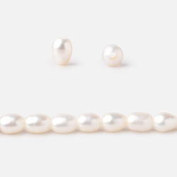 6x4-7x4mm Cream Large Hole Oval Freshwater Pearls 1.5mm drill hole 15 inch 60 pcs (ONLINE ORDER ONLY)