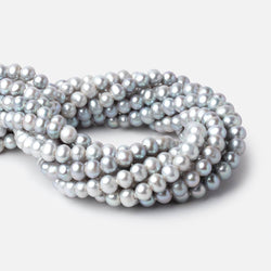 8-9mm Silver Off Round Large Hole Freshwater Pearl 15 inch 55 pieces (ONLINE ORDER ONLY)