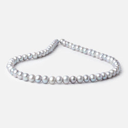 8-9mm Silver Off Round Large Hole Freshwater Pearl 15 inch 55 pieces (ONLINE ORDER ONLY)