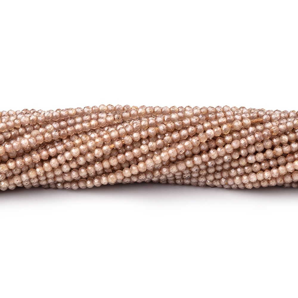 1.5mm Warm Champagne Zircon Micro Faceted rondelle beads 12.5 inch 220 pieces AAA (ONLINE ORDER ONLY)