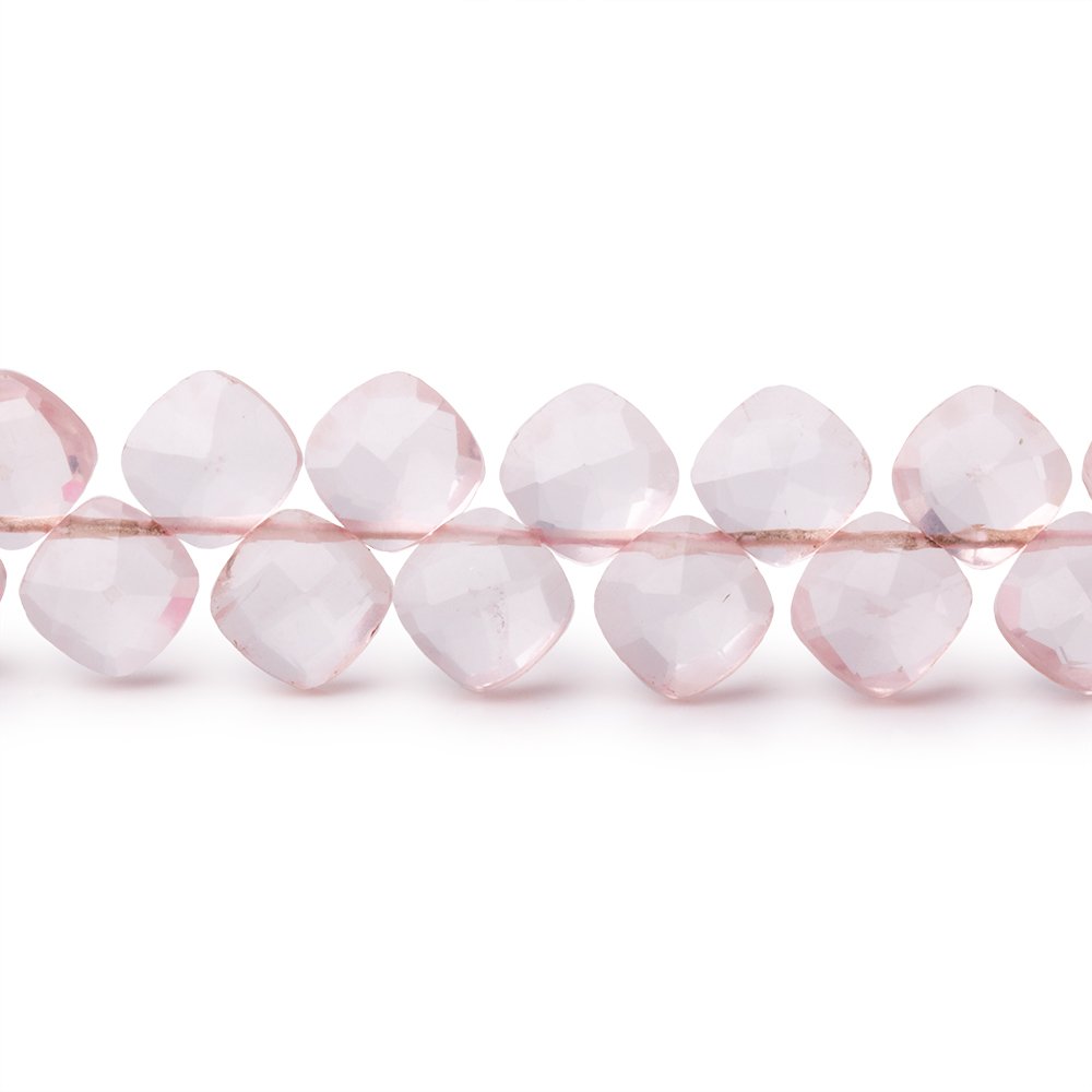 6x6mm Rose Quartz faceted pillow beads 7.5 inch 45 pieces A (ONLINE ORDER ONLY)