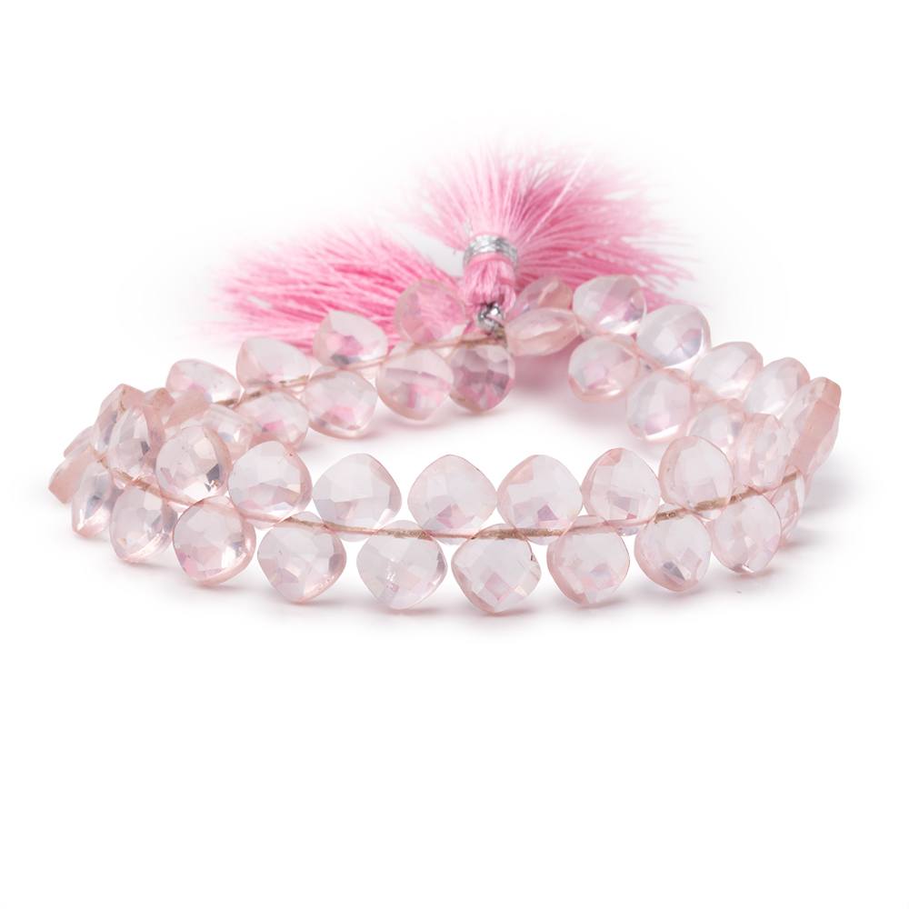 6x6mm Rose Quartz faceted pillow beads 7.5 inch 45 pieces A (ONLINE ORDER ONLY)