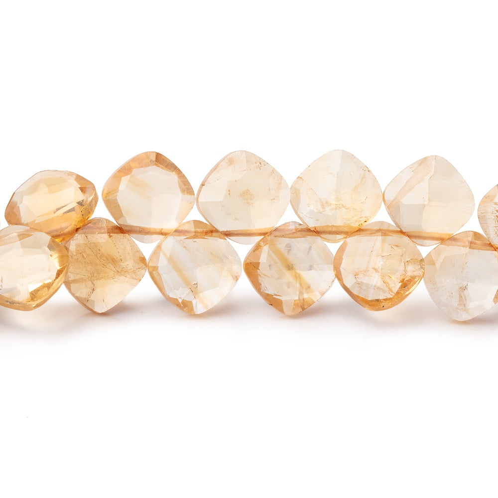 6.5mm Citrine Top Drilled Faceted Pillow Beads 7.25 inch 49 pieces A (ONLINE ORDER ONLY)