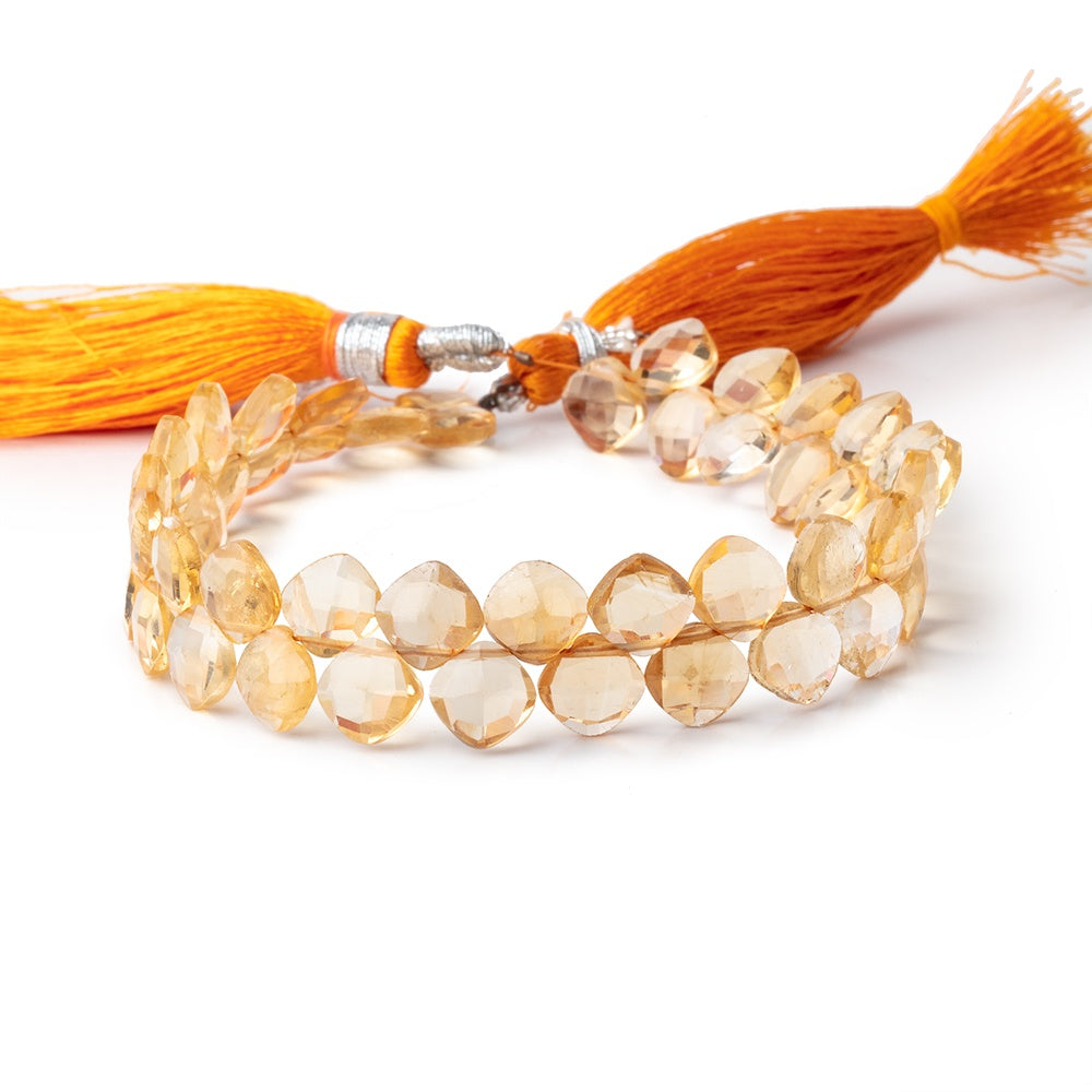 6.5mm Citrine Top Drilled Faceted Pillow Beads 7.25 inch 49 pieces A (ONLINE ORDER ONLY)