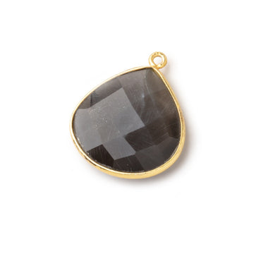 22x22mm Vermeil Bezeled Platinum Grey Moonstone Heart Pendant 1 piece (ONLINE ORDER ONLY)