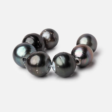 12-14mm Peacock Tahitian Large Hole Saltwater Pearls 3.5 inch 7 pieces (ONLINE ORDER ONLY)
