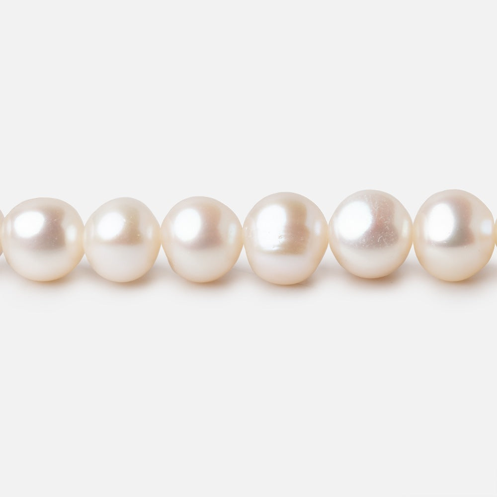 7mm Off White Side Drilled Off Round Freshwater Pearl Beads 15.5 inch 62 pieces (ONLINE ORDER ONLY)