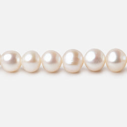 7mm Off White Side Drilled Off Round Freshwater Pearl Beads 15.5 inch 62 pieces (ONLINE ORDER ONLY)