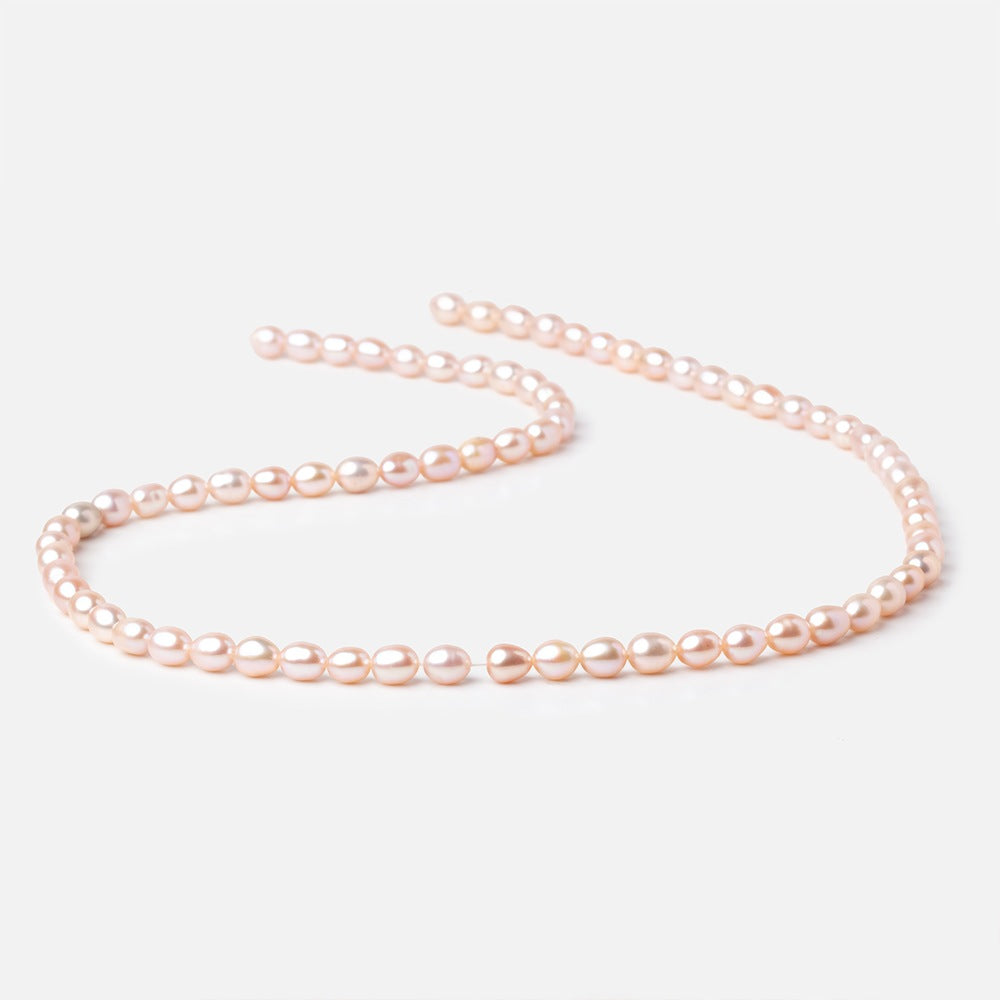 5x4mm Pink Straight Drill Oval Freshwater Pearls 15.5 inch 72 Beads A (ONLINE ORDER ONLY)