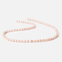 5x4mm Pink Straight Drill Oval Freshwater Pearls 15.5 inch 72 Beads A (ONLINE ORDER ONLY)