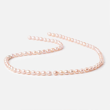 5x4mm Pink Straight Drill Oval Freshwater Pearls 15.5 inch 72 Beads A (ONLINE ORDER ONLY)