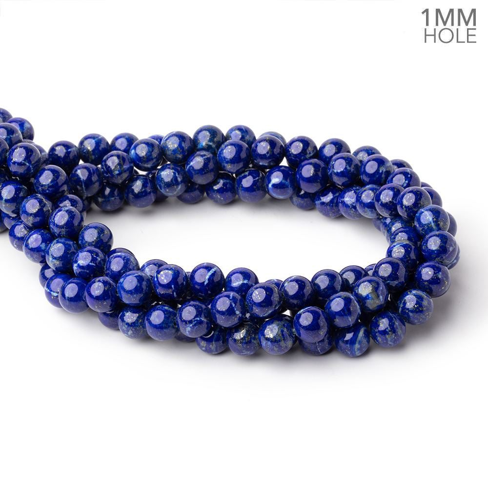 8mm Lapis Lazuli Plain Round Beads 16 inch 51 pieces 1mm Hole (ONLINE ORDER ONLY)