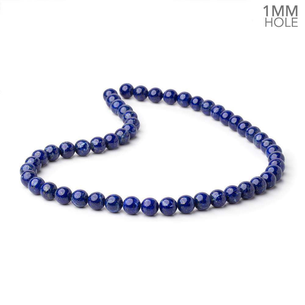 8mm Lapis Lazuli Plain Round Beads 16 inch 51 pieces 1mm Hole (ONLINE ORDER ONLY)