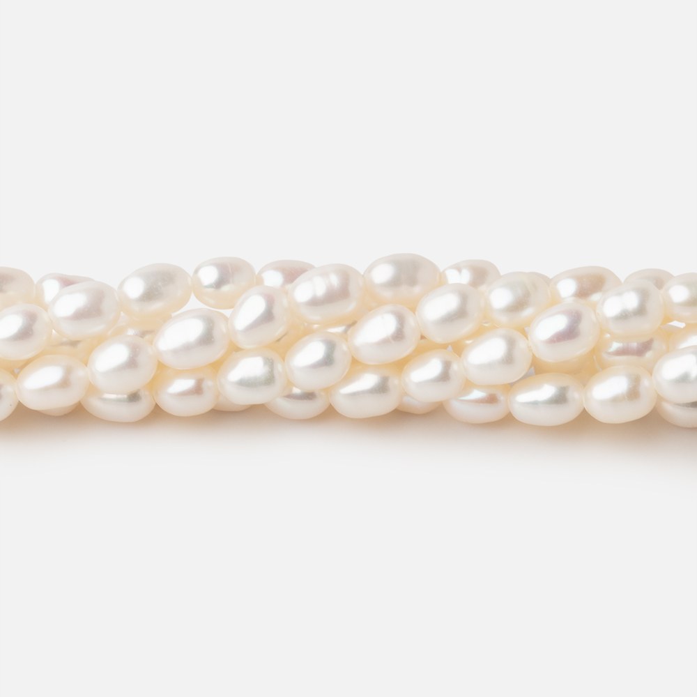 5.5x4mm Off White Oval Freshwater Pearl Beads 15.5 inch 69 pieces (ONLINE ORDER ONLY)