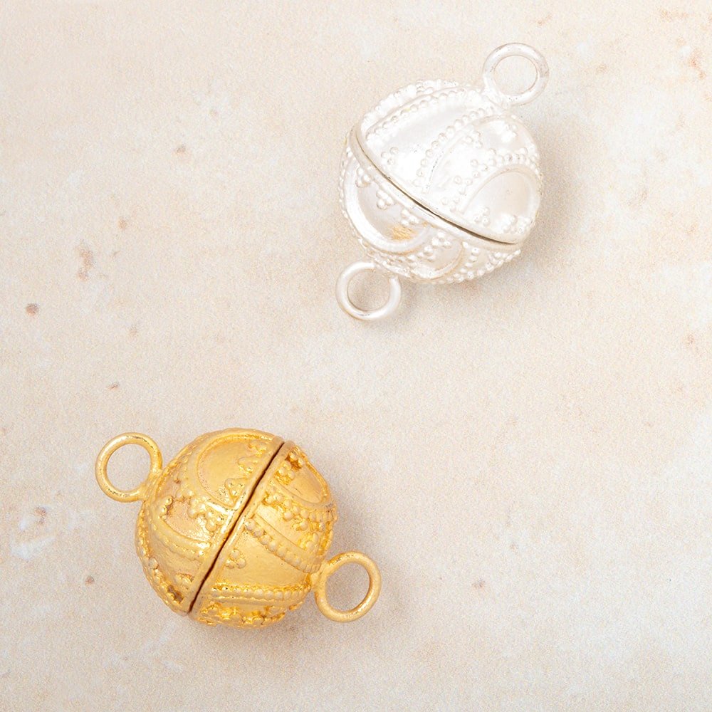 18.5mm Swirling Miligrain Design Round Magnetic Clasp 1 piece (ONLINE ORDER ONLY)