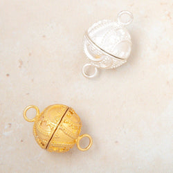 18.5mm Swirling Miligrain Design Round Magnetic Clasp 1 piece (ONLINE ORDER ONLY)