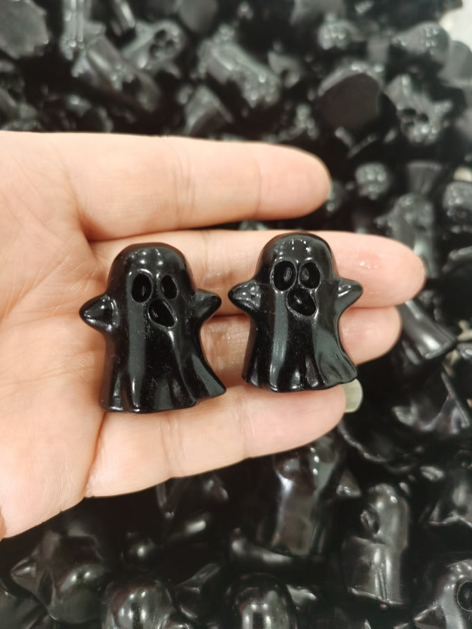 Black Obsidian Crystal Ghost – Halloween Figurine, Halloween Decor (ONLINE ORDER ONLY)