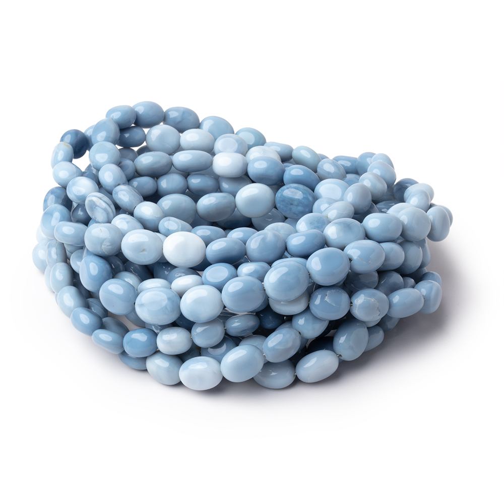7.5-9.5mm Owyhee Blue Opal Plain Oval Beads 18 inch 42 pieces (ONLINE ORDER ONLY)