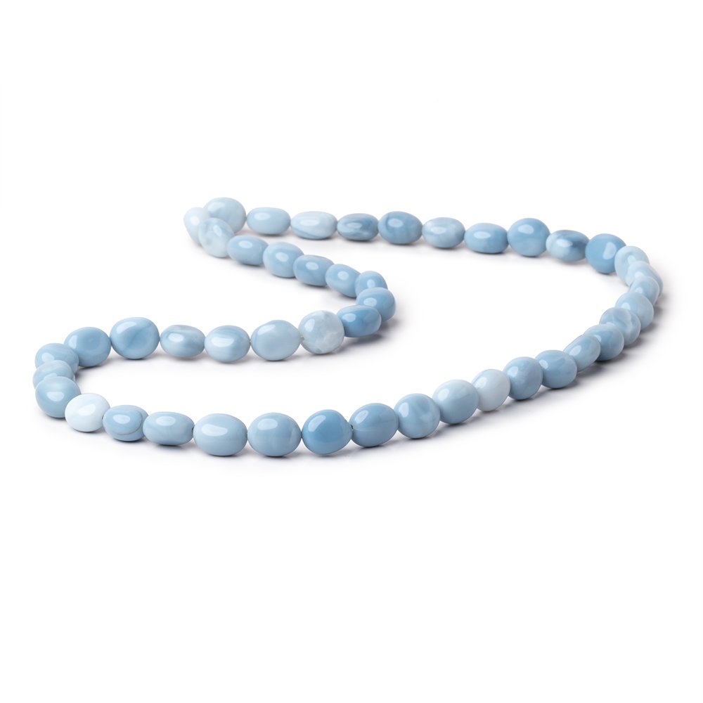 7.5-9.5mm Owyhee Blue Opal Plain Oval Beads 18 inch 42 pieces (ONLINE ORDER ONLY)