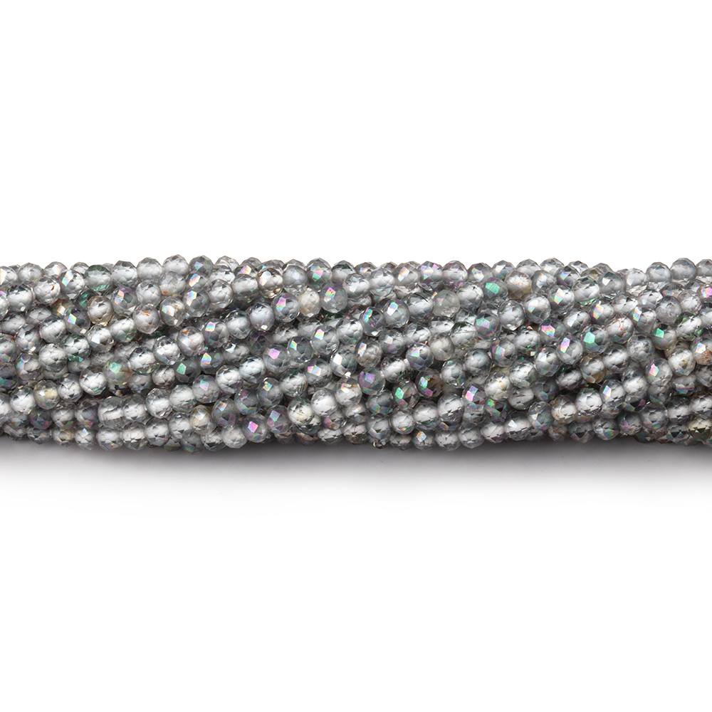 2mm Mystic White Topaz microfaceted rondelle beads 13 inch 180 pieces (ONLINE ORDER ONLY)