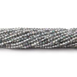 2mm Mystic White Topaz microfaceted rondelle beads 13 inch 180 pieces (ONLINE ORDER ONLY)