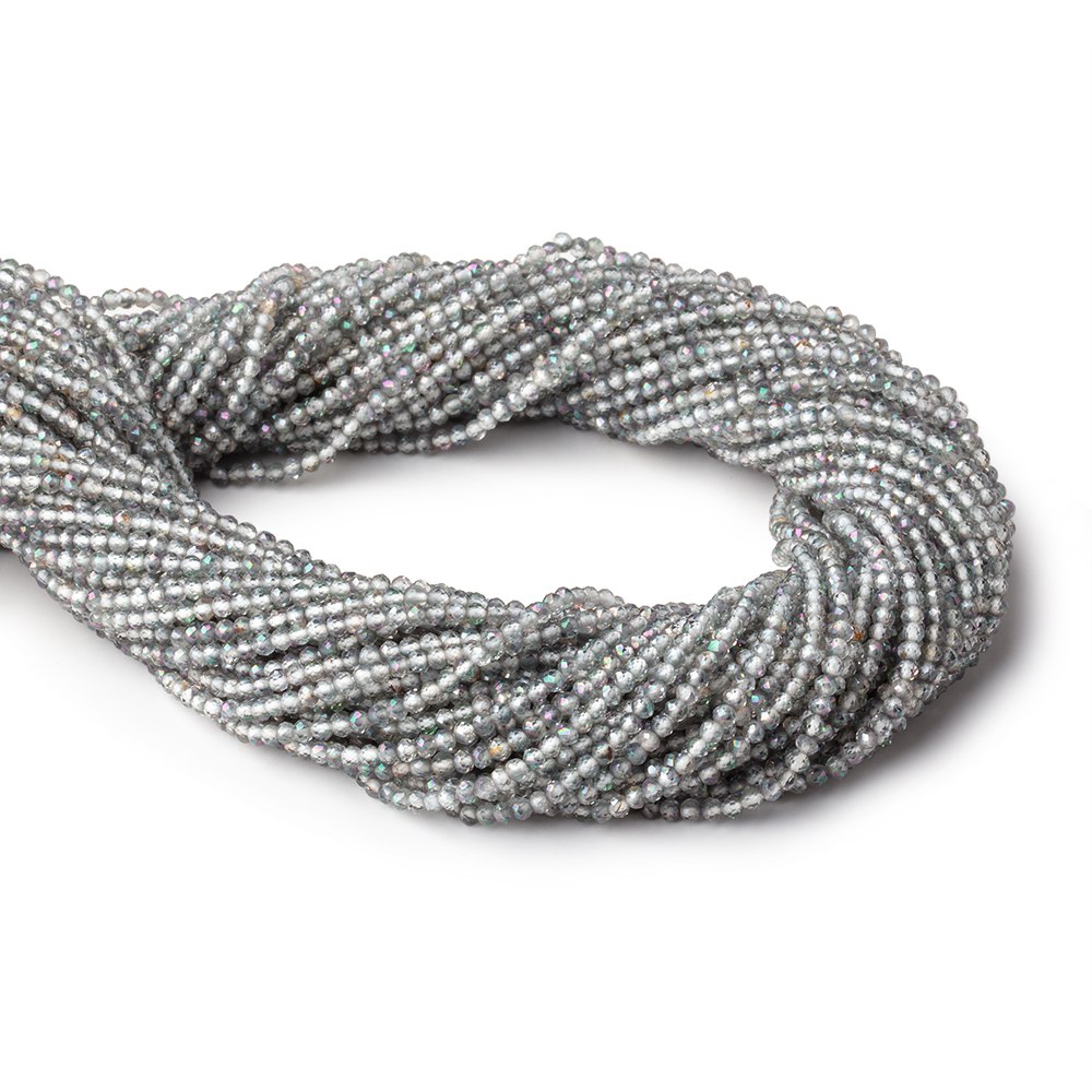 2mm Mystic White Topaz microfaceted rondelle beads 13 inch 180 pieces (ONLINE ORDER ONLY)