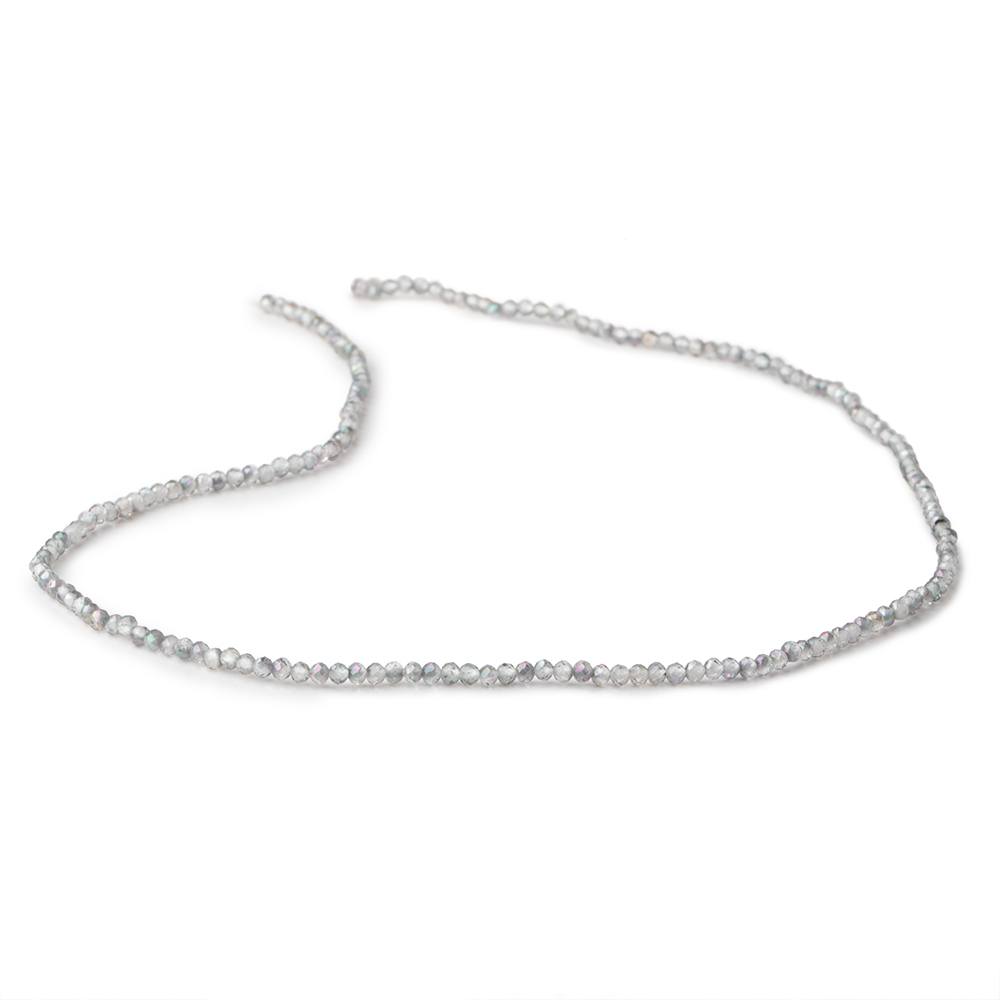 2mm Mystic White Topaz microfaceted rondelle beads 13 inch 180 pieces (ONLINE ORDER ONLY)